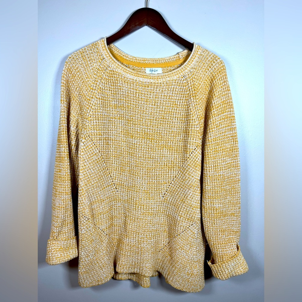 Large, women’s fit, knit sweater